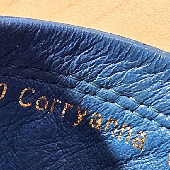 Coach Aqua Corryanna Nappa Sateen Leather Slip On 4 Inch Colorful Wedge Sandals - Picture 11 of 12